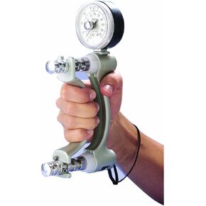 Jamar Hydraulic Hand Dynamometer, Lightweight Max Force Indicator to Measure Grip Strength, Calibrated Strengthener Measures PSI, Cordless Hand Evaluation Tool, Easy Squeeze Adjustable Exerciser