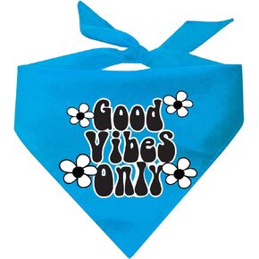 Good Vibes Only Hippie Flower Dog Bandana (ألوان متنوعة) (أصفر، مقاس واحد)