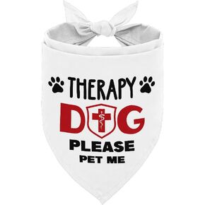 Dog Bandana, Therapy Dog Please Pet Me with Hearts Dog Bandana, Dog Scarf Classical White Printing, Dog Scarf Accessories, Dog Bandana Pet Scarf, Pet Scarf Accessories, Dog Bandana Gift (J6)