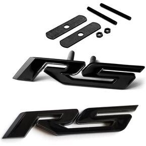 Yoaoo 1x OEM Black Grille RS Emblem Plus Decal RS Badge 3D Metal Compatible with Zl1 1LE Series All Matte Black