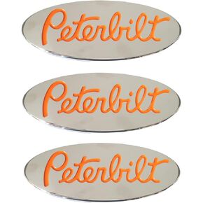 3pcs Logo Name Emblem Badge Plate Custom CNC Aluminum 6061 Fit for Peterbilt Hood Accessory Grille Fender (Black)
