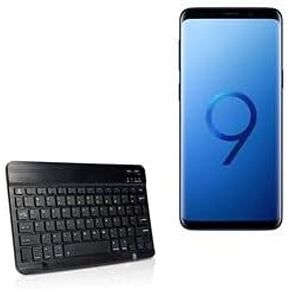 BoxWave Keyboard Compatible with Samsung Galaxy S9 - SlimKeys Bluetooth Keyboard, Portable Keyboard with Integrated Commands for Samsung Galaxy S9 - Jet Black