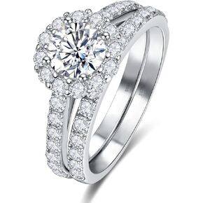 خواتم هالة من الفضة الإسترليني عيار 925، خاتم ألماس مزيف 5A تشيكوسلوفاكيا، خواتم زركونيا مكعبة للنساء وخطوبة الزفاف وعيد الحب مقاس 6 in Kuwait