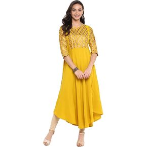 Janasya Tunic Tops Crepe Kurti for Women