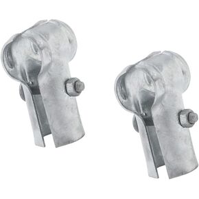 2PCS 1 to 3/8 "x1 to 3/8" Chain Link Fence End Rails Panel T Clips with Bolt Nuts Galvanized Steel Fence Clips Chain Link Fence Clothes Racks Fence