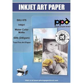 PPD Inkjet Watercolor Matte Giclee Fine Art Archival Printer Paper 11x17" 64lb 240gsm x 25 Sheets (PPD075-25)