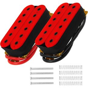2Pcs Yootones Double Coil Pickup Set Electric Guitar Humbucker Ceramic Magnet Neck Bridge Compatible with ST SQ Electric Guitar Instrument (Black)