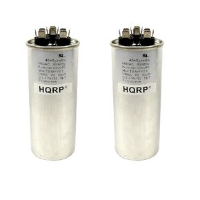HQRP 2-Pack 7.5uF 370V-440V Run Capacitor AC Electric Motor Start HVAC Blower Compressor Pump Generator 7.5MFD CBB65, UL Listed