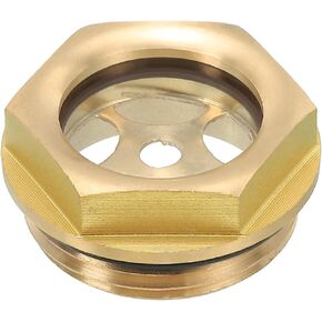 PATIKIL Air Compressor Oil Sight Glass, 1 Pack G 1" Male Thread Brass Oil Liquid Level Gauge Air Compressor Parts with O-ring