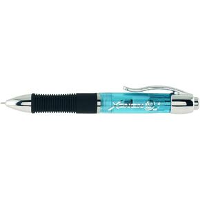 Itoya Xenon Retractable Ballpoint Pen with Rubber Grip, 1.0mm Medium Point, Turquoise (XE-100TQ)