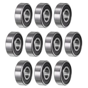 uxcell 10pcs 6201-2RS Deep Groove Ball Bearings 12mm Bore 32mm OD 10mm Thick Chrome Steel Double Sealed Z2 Miniature Bearing for Motors