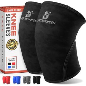 ProFitness Knee Sleeves Weightlifting Men & Women - 7mm Thick Premium Neoprene Weight Lifting Knee Sleeve for Women & Men Ideal for Squats, Powerlifting & Deadlift | Squat Knee Sleeves for Men & Women