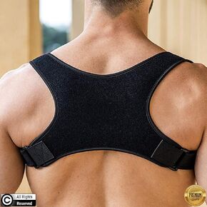 Posture Corrector For Men | Universal Fit Adjustable Upper Back Brace For Clavicle To Support Neck, Back and Shoulder Pain Relief Kyphosis Straightener Spine Support (Design Patented)