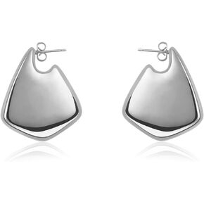 Chunky Big Fin Drop Gold/Silver Statement Earrings for Women Fin Drop Hoop Earrings Women Girls Fashion Jewelry Gift