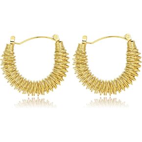 Gold Hoop Earrings for Women, Non-Tarnish 14K Gold Plated, Waterproof Earrings, Hypoallergenic, Tarnish-Free Gold Hoops, Elegant Gold Hoop Earings for Formal and Casual Wear