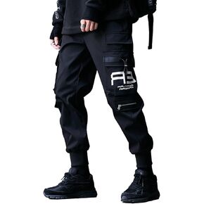XYXIONGMAO Men's Black Fashion Tactical Streetwear Techwear Joggers Hip Hop Streetwear Sweatpants Cargo Pants for Men