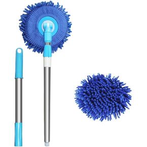 meioro 360 Car Spin mop Replacement Head,Microfiber Chenille Scratch-Free Replacement Cleaning Mop Head (Purple Head only)