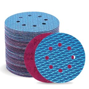 5 Inch 8 Hole Sanding Discs Hook and Loop，50 pcs Patent Diamond Shape for Disc Sanders & Orbital Sanders 60 Grit