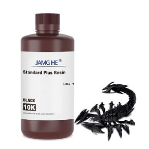 3D Printer Resin,Jamg He 10K Standard Resin for LCD DLP SLA 405nm Printer UV-Curing Photopolymer Rapid High Precision Low Odor Standard Resin (Black, 1000g)
