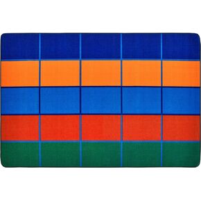 Carpets for Kids KID$Value Plus 72.91 Color Blocks Value Seating Classroom Rug 6ft x 9ft Rectangle Blue