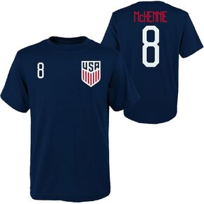 Outerstuff Mens US Soccer Name & Number Short Sleeve Tee, Navy, Small