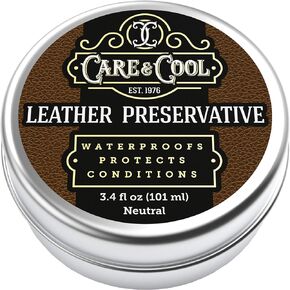 Care & Cool Leather Conditioner, Protector, and Renovator (6.8 oz). The Best Waterproofing Leather Restorer for Shoes, Seats, Upholstery and More. Condition and Preserve Your Leather Products Durably.