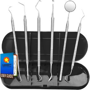 Dental Tools with Case, Teeth Cleaning Tools Dental Hygiene Kit Dental Pick Plaque Remover for Teeth