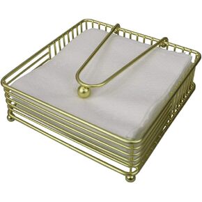 Home Basics Halo Steel Napkin Holder with Weighted Pivoted Arm, 7" x 7" x 2.5", Gold in Kuwait