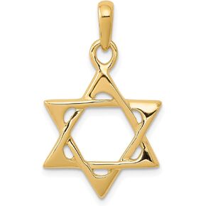 14k Yellow Gold Star of David Pendant - 31mm