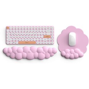 Keyboard Cloud Wrist Rest, Mouse Pad with Wrist Rest Cloud Wrist Rest, Memory Foam Wrist Rest, Ergonomic Design Wrist Stands for Typing Pain Relief 2packs-White