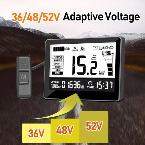 عرض eBike لـ BAFANG BBS01B BBS02B BBSHD مجموعة تحويل الدراجة الإلكترونية كمبيوتر Ebike مع بروتوكول PAS UART 5 مستويات in Kuwait