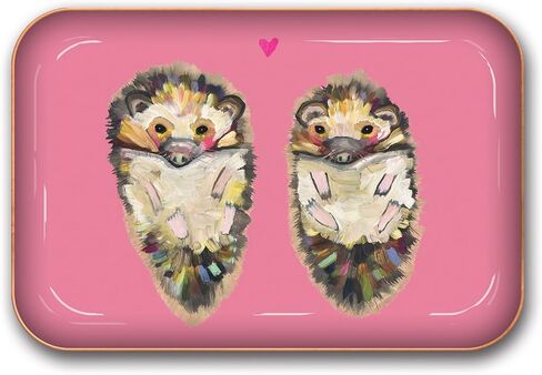 صينية معدنية متوسطة الحجم من ستوديو أوه! - قنفذ Eli Halpin - 7 بوصة × 4.75 بوصة - صينية أطباق مع عمل فني فريد كامل الألوان - تحمل المجوهرات والتغيير والمشابك الورقية والحلي in Kuwait