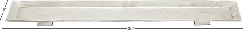 Deco 79 Contemporary Aluminum Rectangle Tray, 35" x 7" x 2", Silver in Saudi Arabia
