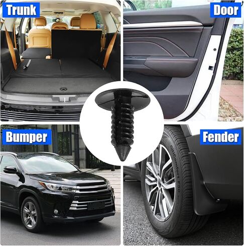 200 Pcs Bumper Clips, Plastic Trim Boot Rivets Clip, 7mm Hole Push Retainer Kit, Fender Shield Fasteners, Automotive Body Clips, Auto Accessories Compatible with GM and More in Saudi Arabia