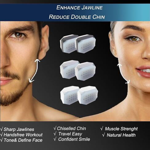 6pcs Jawline Exerciser for Men & Women - Silicone Jaw, Face, and Neck Exerciser- Trainer & Jaw Line Exercise Device for Slims & Tones Face, Look Younger Healthier - Facial Exerciser in Saudi Arabia