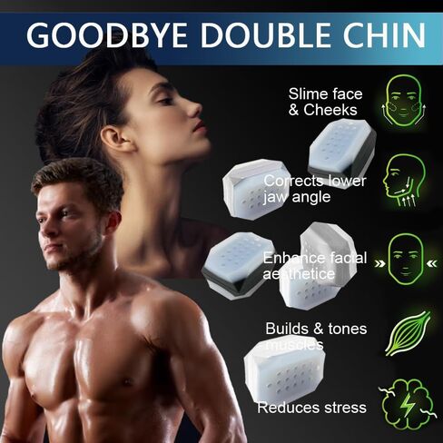 6pcs Jawline Exerciser for Men & Women - Silicone Jaw, Face, and Neck Exerciser- Trainer & Jaw Line Exercise Device for Slims & Tones Face, Look Younger Healthier - Facial Exerciser in Saudi Arabia