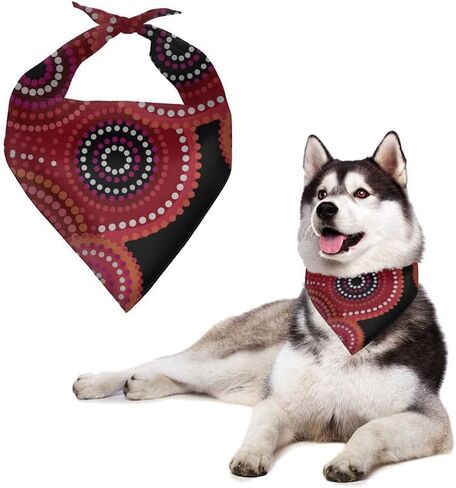 Circle Dots Dog Scarf, Vintage Red White Polka Dot Pet Wearable Triangle Bandanas, Round Spot Print Dogs Cats Kerchief Bibs Costume Decoration Accessories in Saudi Arabia