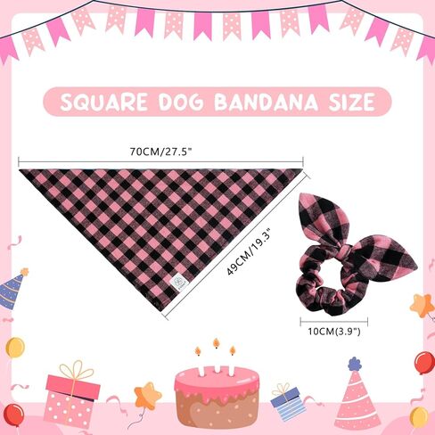 لوازم حفلات أعياد ميلاد الكلاب من إي-كلوفر - باندانا عيد ميلاد للكلاب، بالونات عيد ميلاد متطابقة، لافتة عيد ميلاد سعيد، رقم 0-9 للكلاب المتوسطة والكبيرة، هدية باللون الوردي in Kuwait