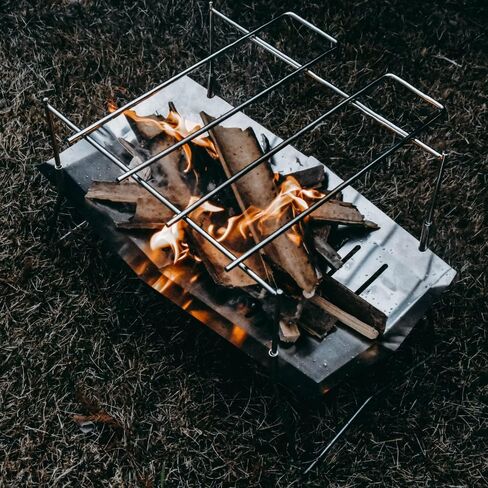 Wood Burning Camp Stoves Picnic BBQ Cooker Potable Stainless Steel Backpacking Stove With Storage Bag in Saudi Arabia