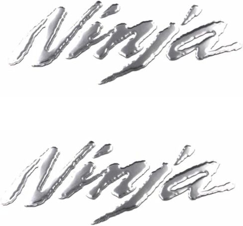 دراجة نارية النينجا شعار 3D الشارات PVC ملصق خزان الوقود شارة لكاواساكي Ninja250 300 400 Ninja650R Ninja1000 ZX-6R ZX-10R ZX-14R ZZR-2 حزمة (كروم) in Saudi Arabia