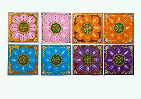 ValuedTrade 160pcs Incense Paper/ Joss Paper High Grade Colorful with Gold Foil (Size Small) for Ancestor Praying 7.5 Inches X 7.5 Inches (4 Colors) in Saudi Arabia