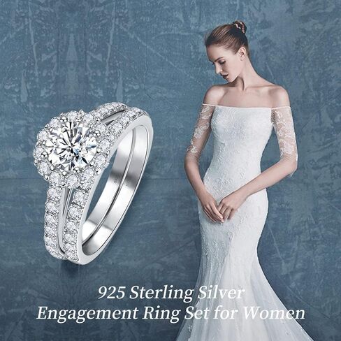 خواتم هالة من الفضة الإسترليني عيار 925، خاتم ألماس مزيف 5A تشيكوسلوفاكيا، خواتم زركونيا مكعبة للنساء وخطوبة الزفاف وعيد الحب مقاس 6 in Kuwait