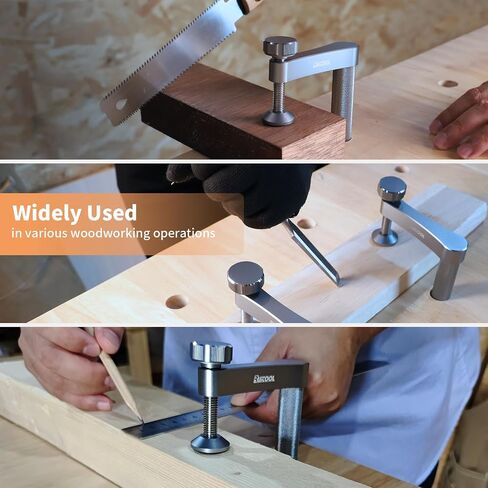 RUITOOL Bench Dog Clamp، 3/4 "(19mm) مشبك ثقب الكلب الثابت، قابل للتعديل MFT الجدول الألومنيوم الجدول المشابك لأدوات النجارة - 2 حزمة in Saudi Arabia