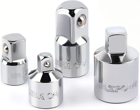 MAXPOWER مجموعة محول مقبس 4 قطع، 1/4 بوصة × 3/8 بوصة، 3/8 بوصة × 1/4 بوصة، 3/8 بوصة × 1/2 بوصة، 1/2 بوصة × 3/8 بوصة in Saudi Arabia