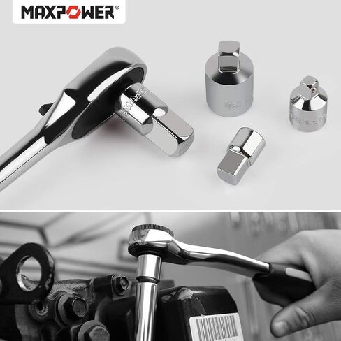MAXPOWER مجموعة محول مقبس 4 قطع، 1/4 بوصة × 3/8 بوصة، 3/8 بوصة × 1/4 بوصة، 3/8 بوصة × 1/2 بوصة، 1/2 بوصة × 3/8 بوصة in Saudi Arabia