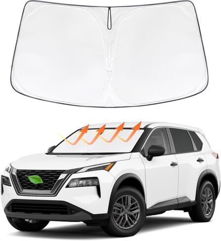 Sun Shade Custom Fit Compatible with Nissan Rogue 2021-2024 Updated Sunshades Protector Foldable Windshield Sun Visor Blocks UV Rays & Sun Heat Reflective Protection Keep Your Car Cooler in Saudi Arabia