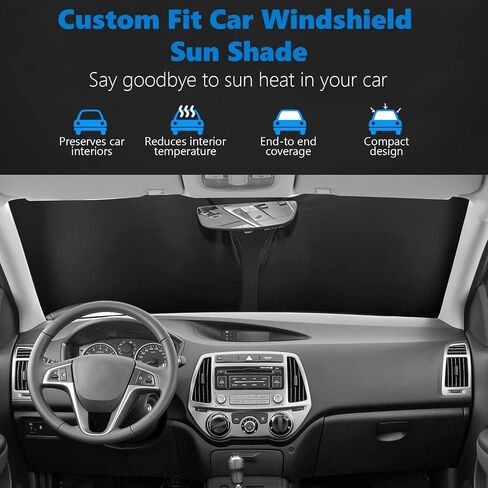 Sun Shade Custom Fit Compatible with Nissan Rogue 2021-2024 Updated Sunshades Protector Foldable Windshield Sun Visor Blocks UV Rays & Sun Heat Reflective Protection Keep Your Car Cooler in Saudi Arabia