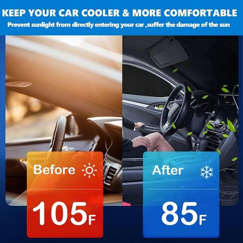 Sun Shade Custom Fit Compatible with Nissan Rogue 2021-2024 Updated Sunshades Protector Foldable Windshield Sun Visor Blocks UV Rays & Sun Heat Reflective Protection Keep Your Car Cooler in Saudi Arabia