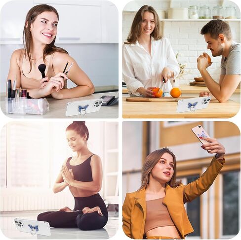 قطعتان من حامل حلقة الهاتف الخليوي على شكل فراشة يدور 360 درجة من سبائك الزنك اللامعة ومسند الإصبع اللطيف والأزياء الجميلة وقبضة حلقة الهاتف العالمية المتوافقة مع جميع الهواتف الذكية in Saudi Arabia