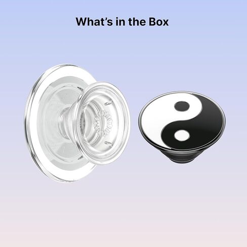 PopSockets Yin & Yang Bundle Compatible with MagSafe®, Wireless Charging Compatible, Includes 1 Clear Round MagSafe Grip and 1 Yin & Yang Enamel PopTop - Clear Yin & Yang in Saudi Arabia